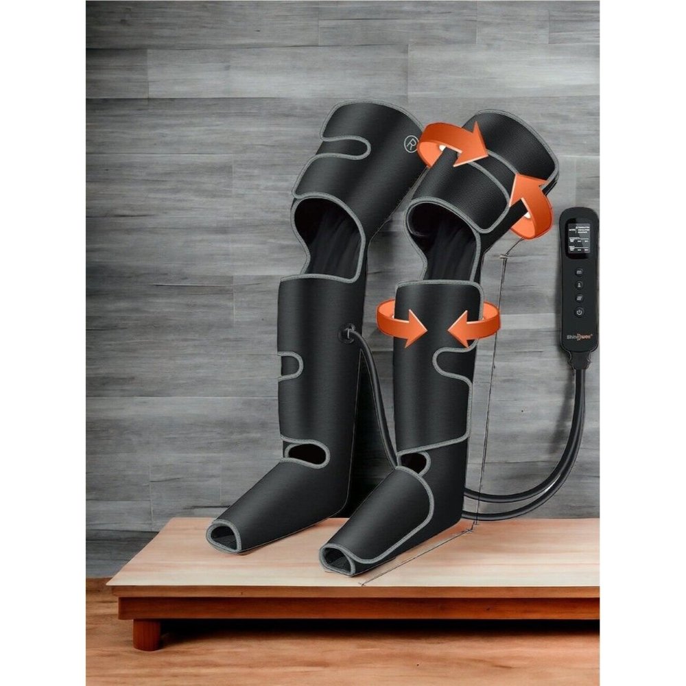 SHINE WELL Leg Massager with Heat and Compression For Pain Relief and Swelling